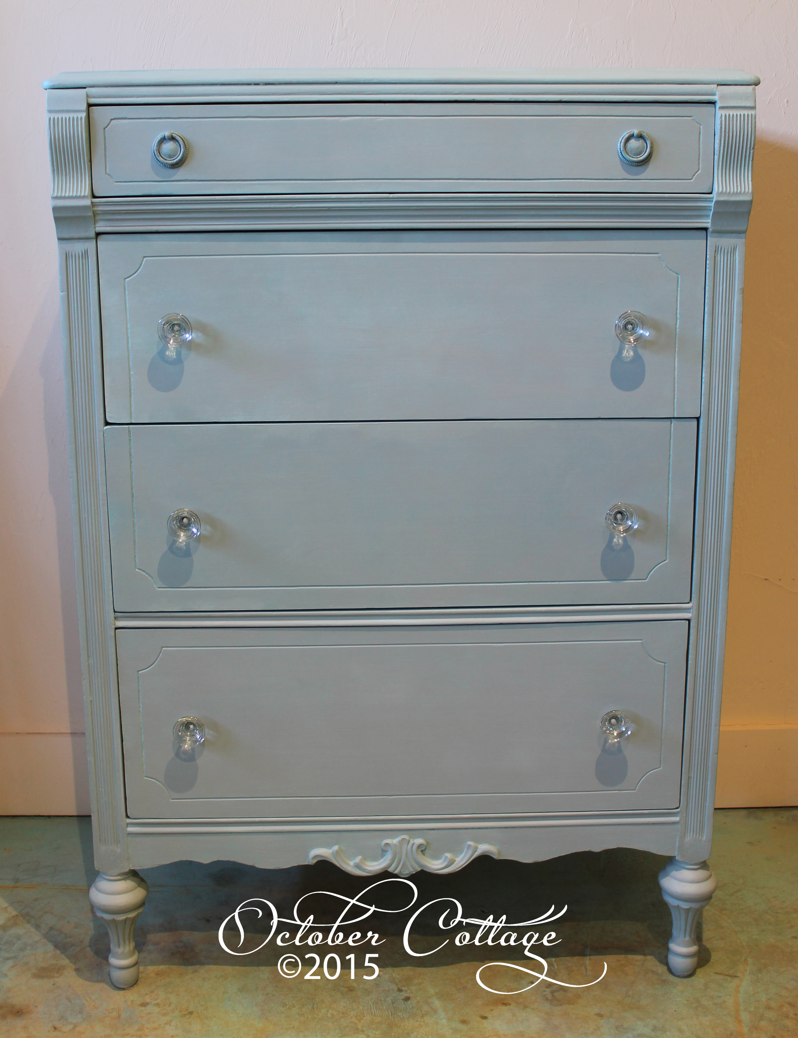 Hand Painted Dresser With Glass Knobs Sold October Cottage