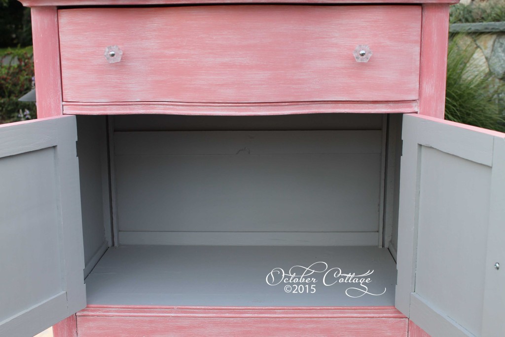 Pink set changing table inside wm