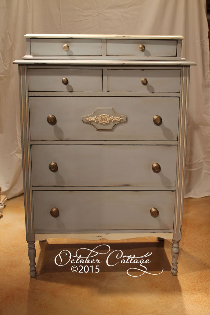 Seven-drawer dresser with applique IMG_0570